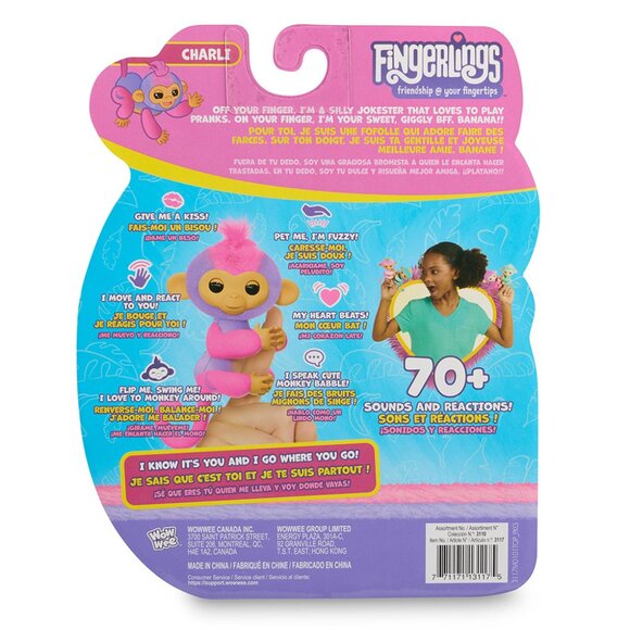 Fingerlings: Friendship @Your Fingertips - Baby Monkey Charli Figure by WowWee - Picture 2 of 2